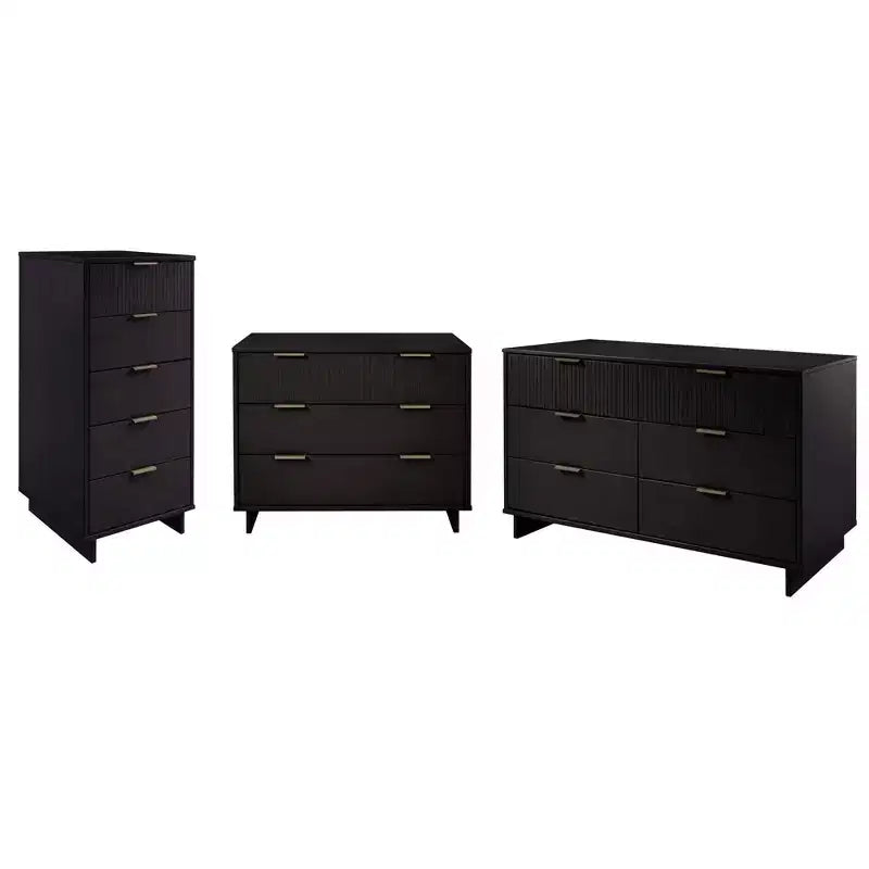 Set Camera da Letto 3 Pezzi Granville con Comò Singolo e Comò Doppio