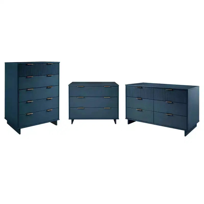 Set Camera da Letto 3 Pezzi Granville con Comò Singolo e Comò Doppio